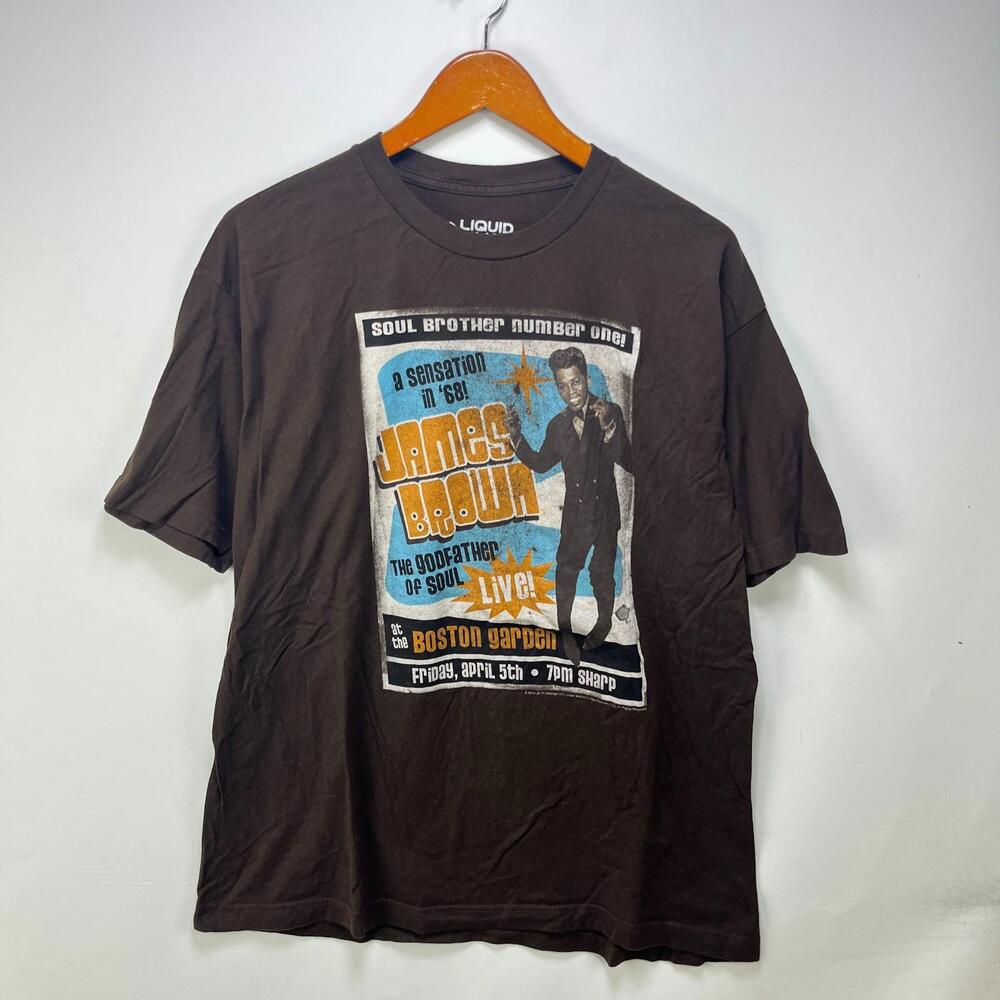 Vintage James Brown Liquid Blue Graphic T Shirt XL